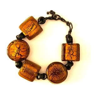 Black and amber bracelet